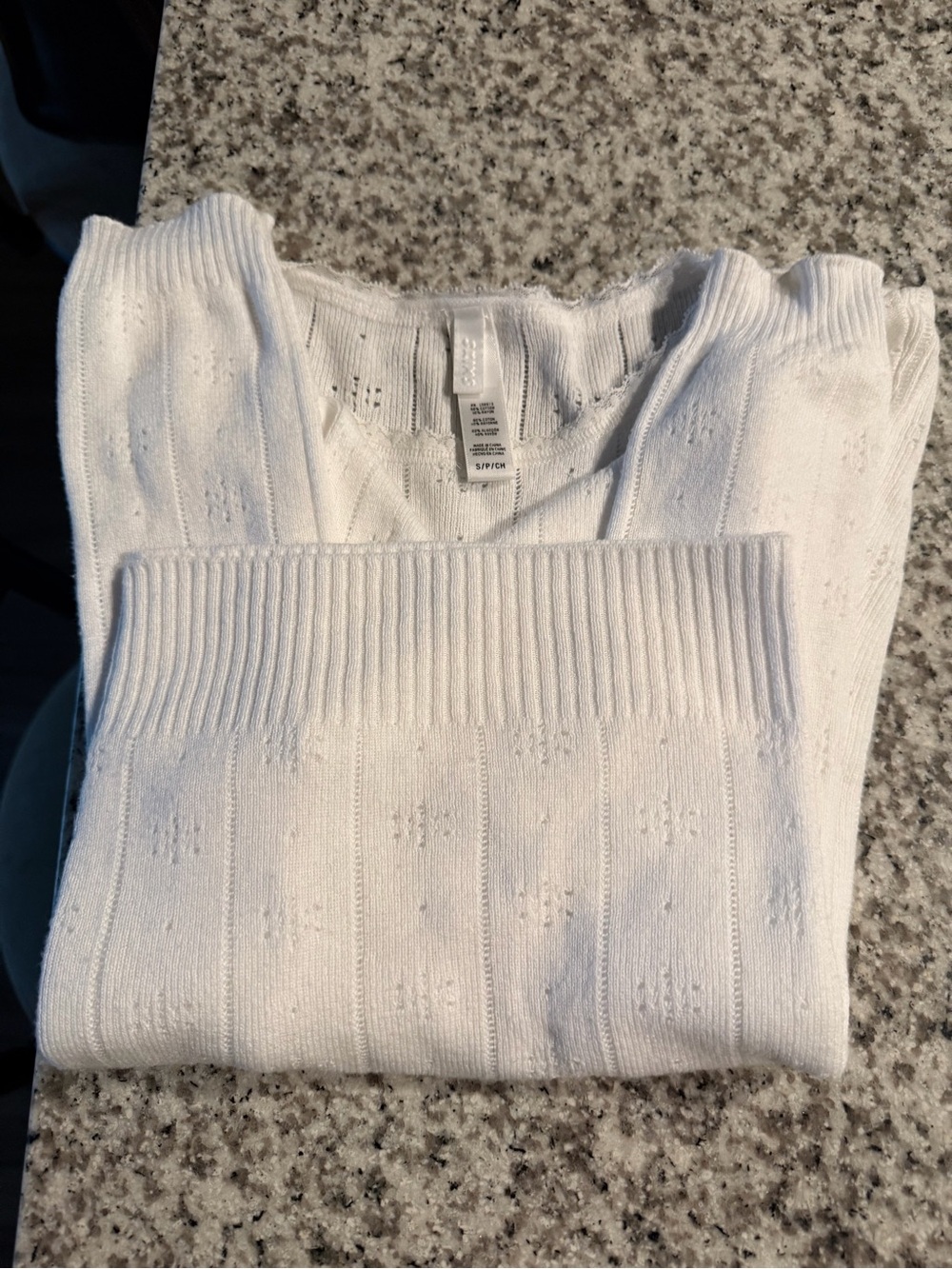 Skims pointelle white sweater Small
